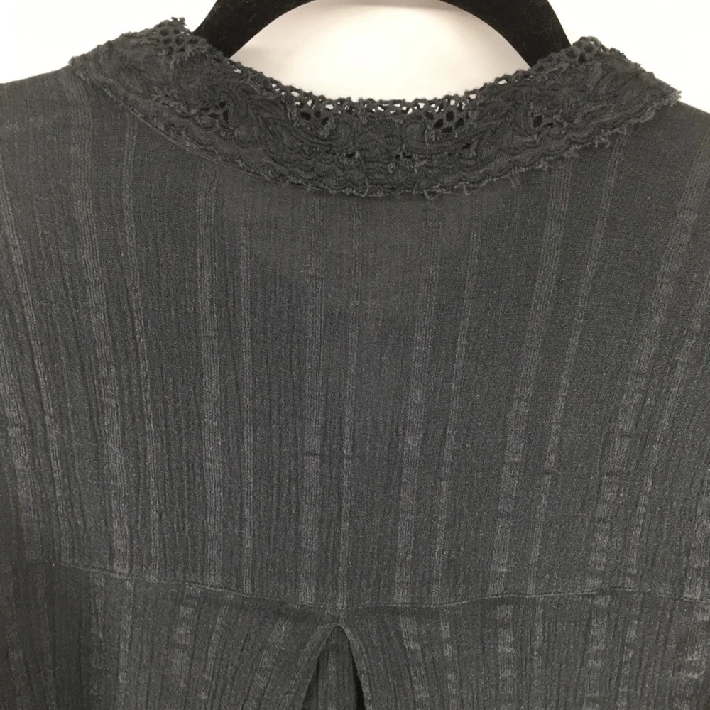 Free People Button Down Lace/Crotched Shirt